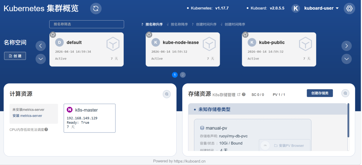 从零到一利用kuboard搭建RuoYi前后端分离框架